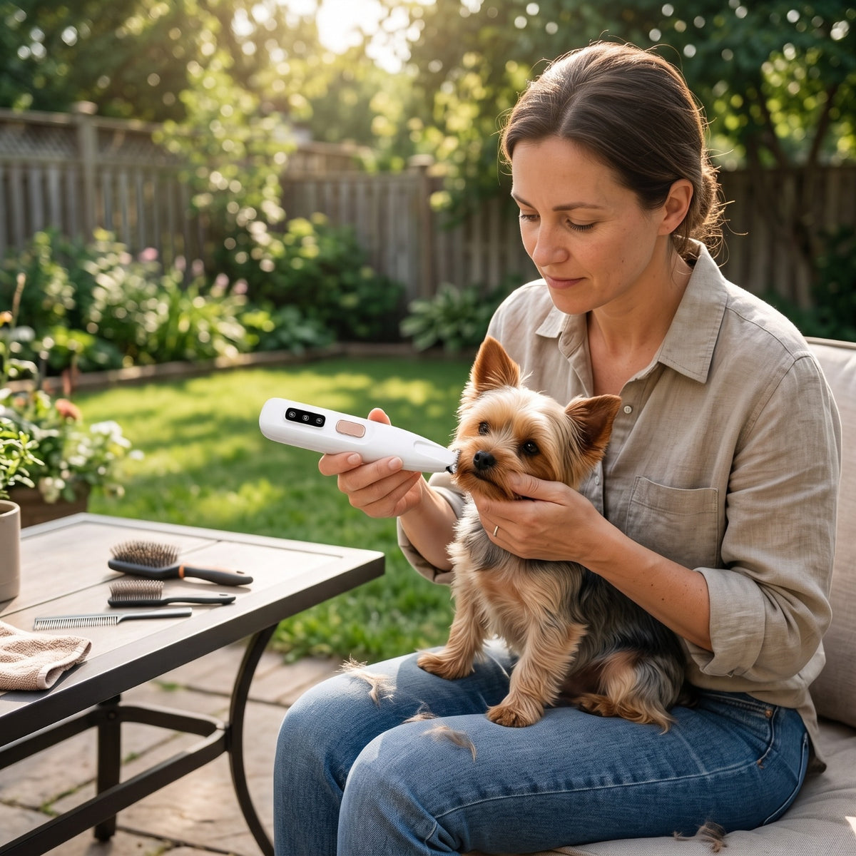 Rechargeable Pet Paw & Face Hair Trimmer with LED Light