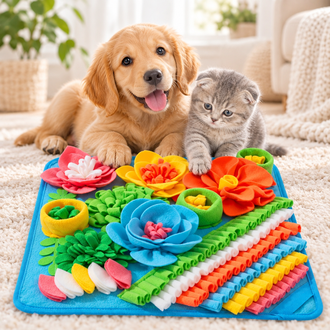 Interactive Dog Snuffle Mat for Slow Feeding &amp; Nose Work