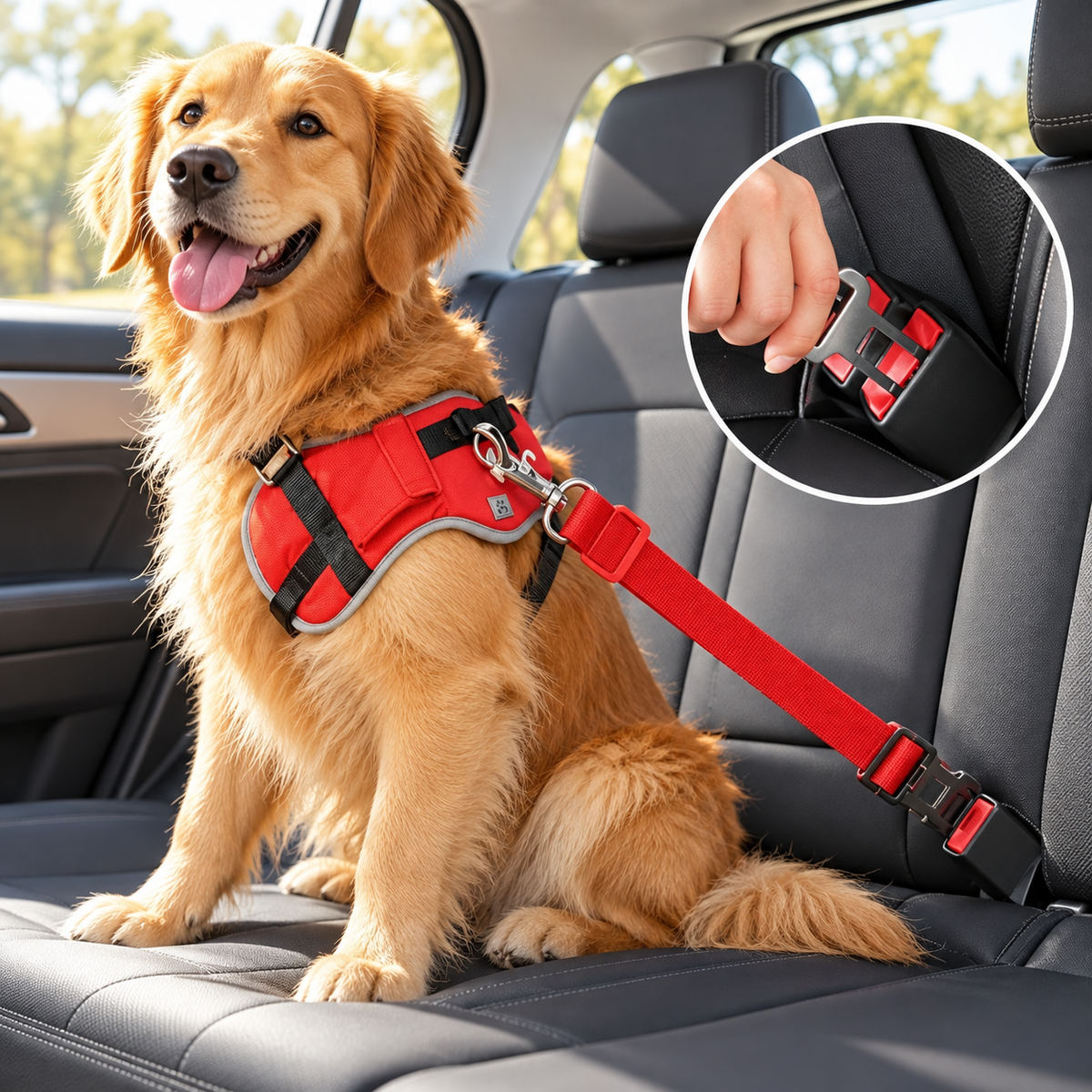 Adjustable Dog Car Seat Belt Tether for Travel