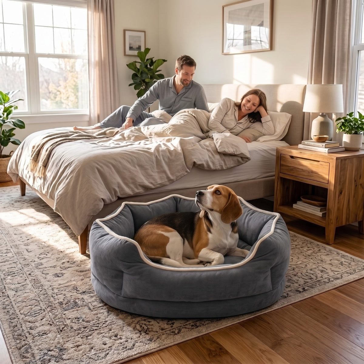 Bolstered Memory-Foam Pet Sofa Bed for Dogs &amp; Cats