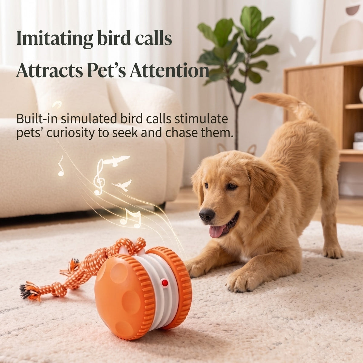 Rechargeable Interactive Rolling Ball &amp; Rope Toy for Dogs