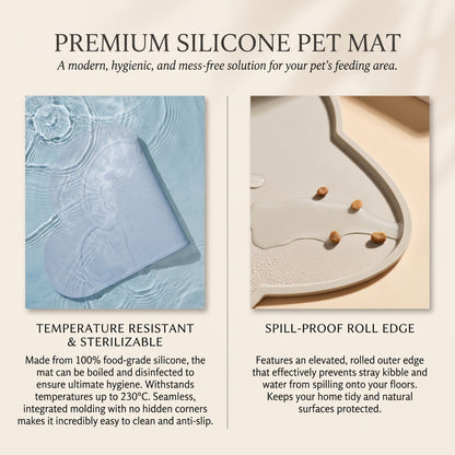 Silicone Pet Feeding Mat with Raised Spill Edge
