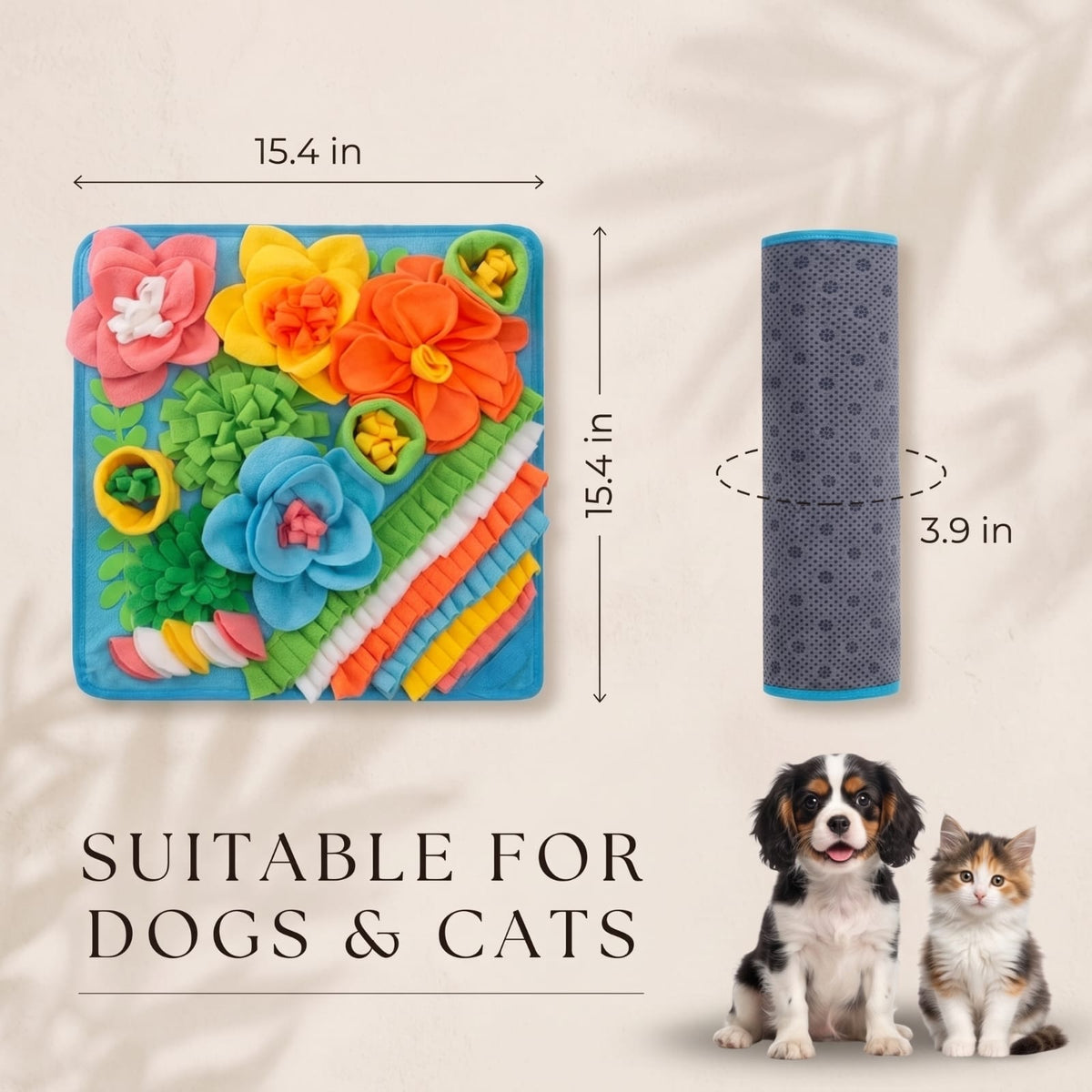Interactive Dog Snuffle Mat for Slow Feeding &amp; Nose Work