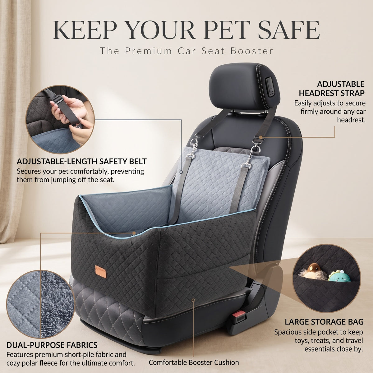 2-in-1 Pet Travel Booster &amp; Comfort Seat